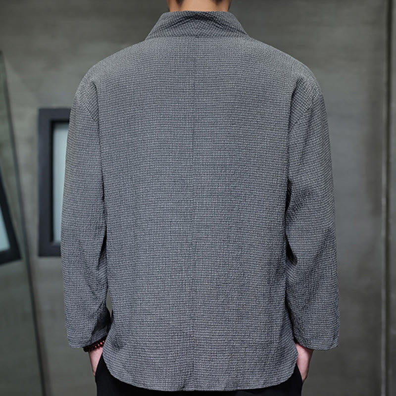 Camiseta de manga larga con cuello en V y Buddha Stones para hombre - image 21