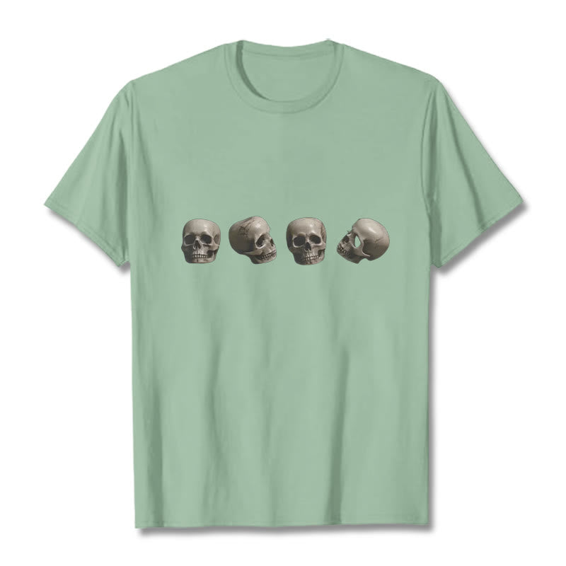 Camiseta con estampado de calaveras del bosque tibetano El Señor del Buddha Stones - Verde pálido - 2XL - image 15
