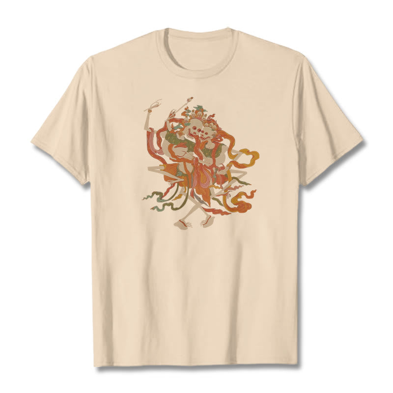 Camiseta con estampado de El Señor del Bosque Cadáver y Buddha Stones tibetanas coloridas - Sopa de mariscos - 2XL - image 0