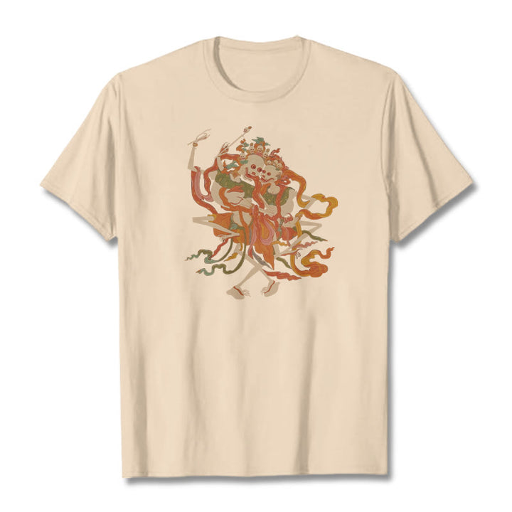 Camiseta con estampado de El Señor del Bosque Cadáver y Buddha Stones tibetanas coloridas - Sopa de mariscos - 2XL - image 0
