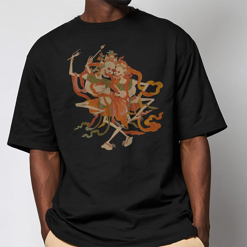 Camiseta con estampado de El Señor del Bosque Cadáver y Buddha Stones tibetanas coloridas - image 6
