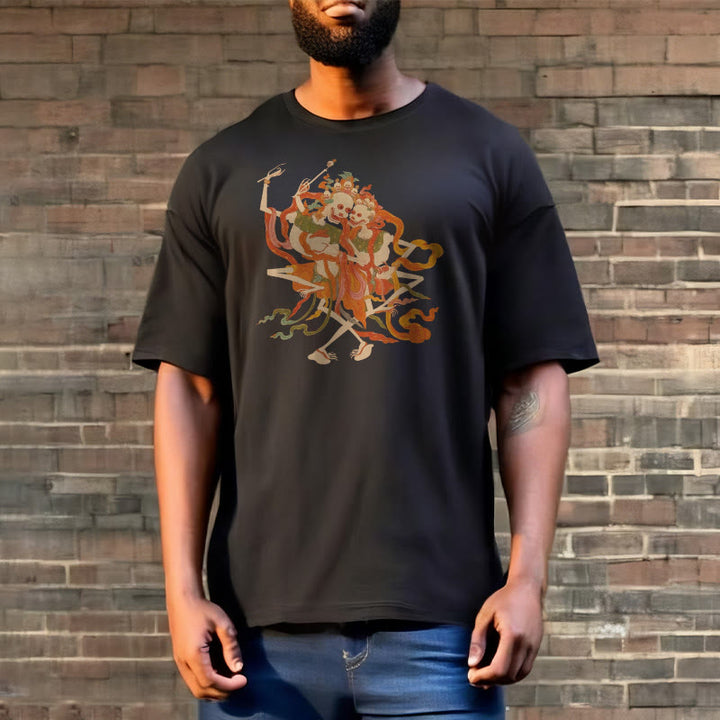 Camiseta con estampado de El Señor del Bosque Cadáver y Buddha Stones tibetanas coloridas - image 8