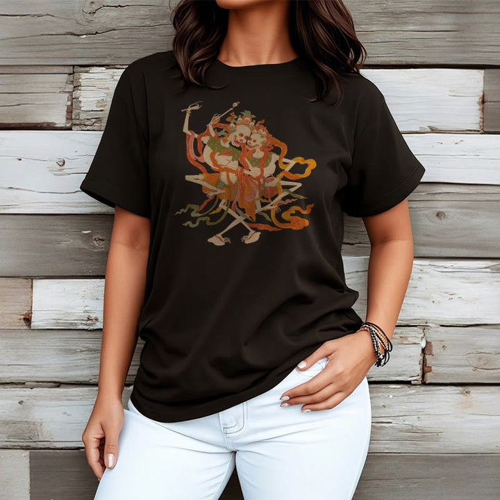 Camiseta con estampado de El Señor del Bosque Cadáver y Buddha Stones tibetanas coloridas - image 8