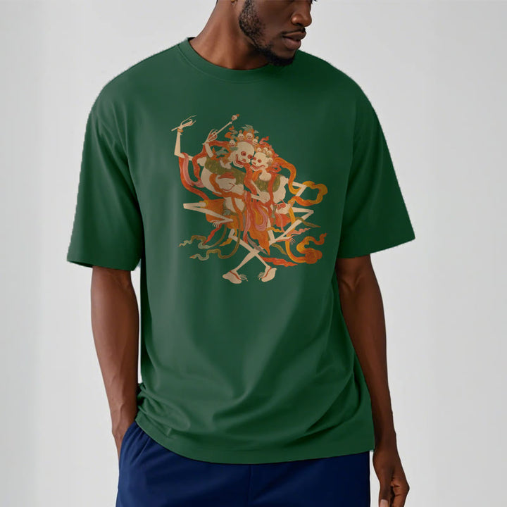 Camiseta con estampado de El Señor del Bosque Cadáver y Buddha Stones tibetanas coloridas - image 13