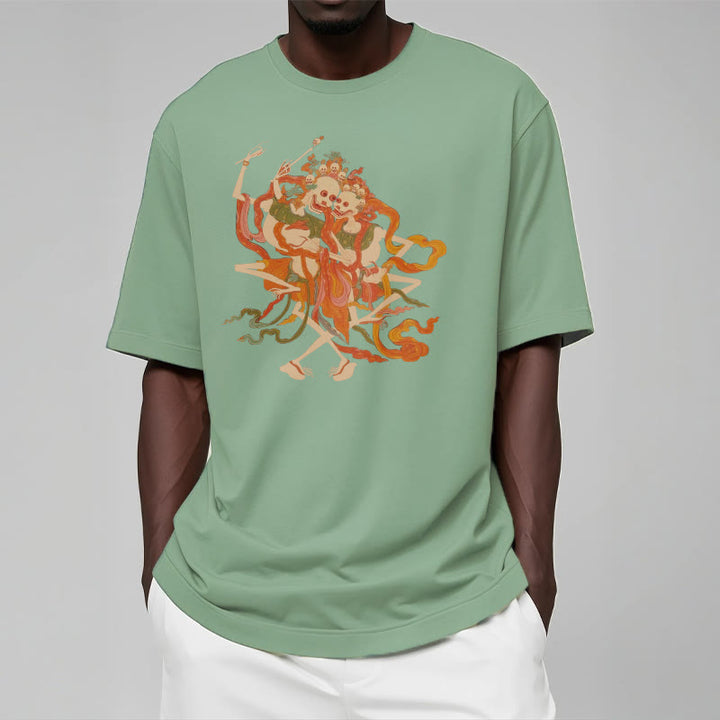 Camiseta con estampado de El Señor del Bosque Cadáver y Buddha Stones tibetanas coloridas - image 18