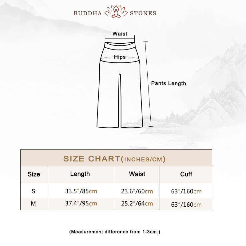 Buddha Stones - Pantalones de pierna ancha para mujer, estilo casual, sueltos, de algodón y lino, para yoga y danza - image 5