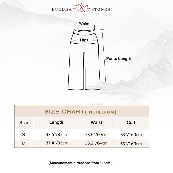 Buddha Stones - Pantalones de pierna ancha para mujer, estilo casual, sueltos, de algodón y lino, para yoga y danza - image 5