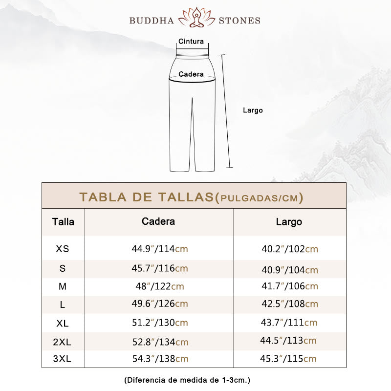 Pantalones de verano de Buddha Stones con cintura elástica para la práctica de Tai Chi y Qigong, de algodón y lino unisex - image 5