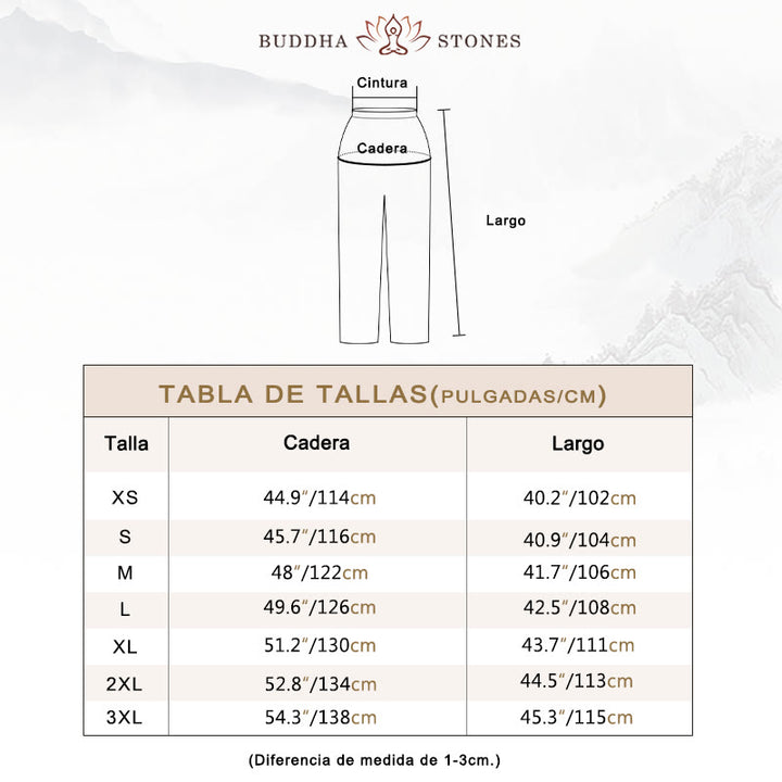 Pantalones de verano de Buddha Stones con cintura elástica para la práctica de Tai Chi y Qigong, de algodón y lino unisex - image 5