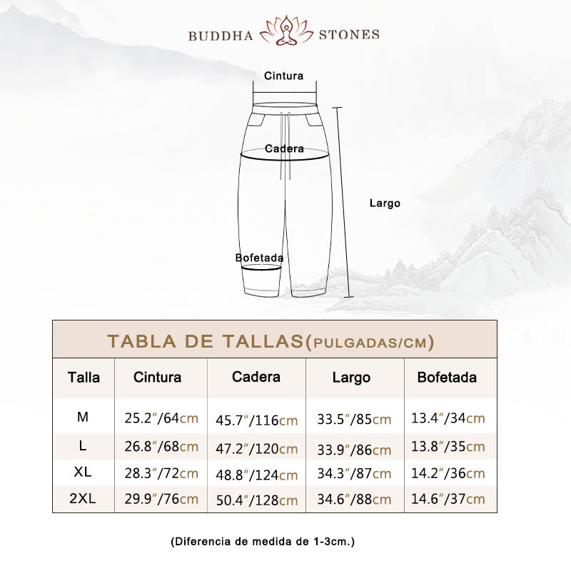 Pantalones harén de algodón con cordón y bolsillos para mujer de Buddha Stones Summer - image 4