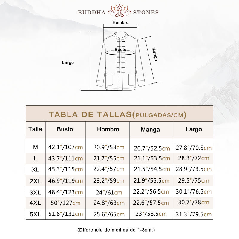 Chaqueta de gamuza de algodón para hombre, camisa larga con Buddha Stones , traje chino Tang, personaje de grulla - image 5