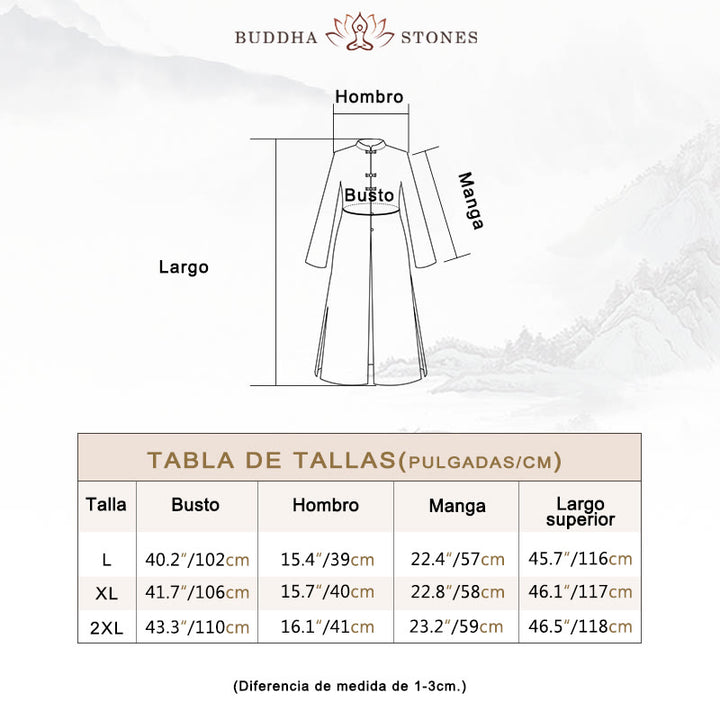 Conjunto de dos Buddha Stones de top y pantalón para mujer con diseño de botones de rana china y estilo zen tai chi, ideal para meditación. - image 5