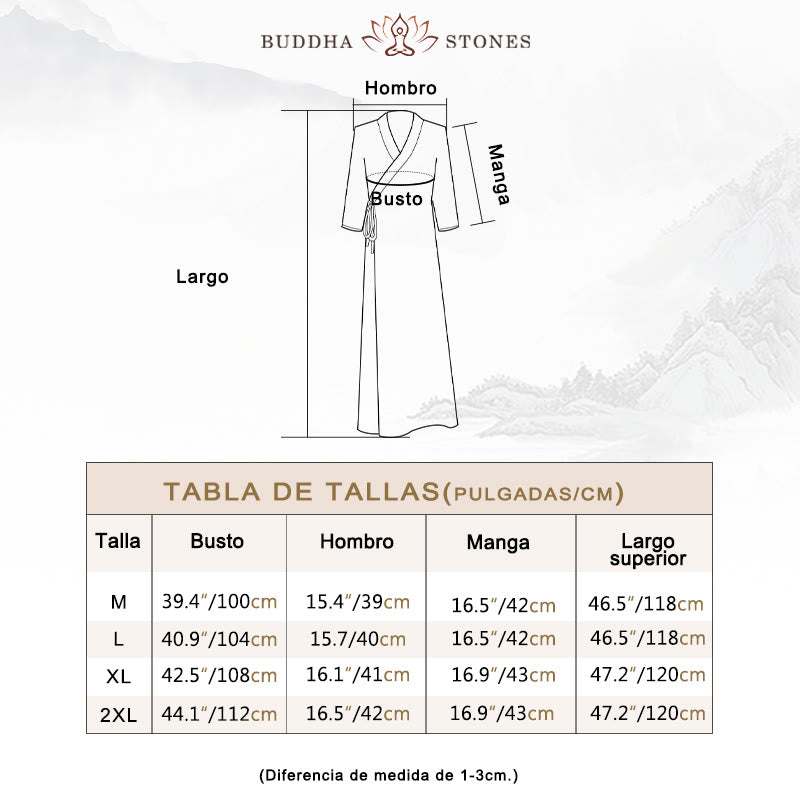 Vestido midi estilo Hanfu con Buddha Stones, pantalones de pierna ancha, ropa de meditación, práctica Zen, Yoga y baile - image 5