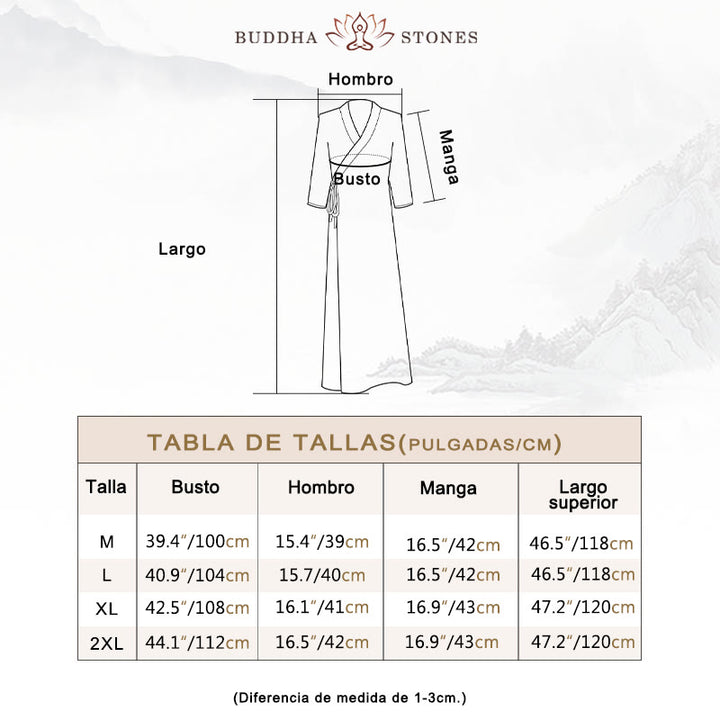 Vestido midi estilo Hanfu con Buddha Stones, pantalones de pierna ancha, ropa de meditación, práctica Zen, Yoga y baile - image 5