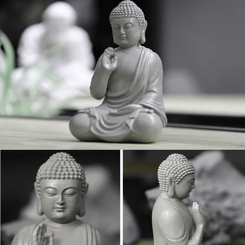 Estatua de Buddha Stones de Buda para meditación y oración, decoración de escritorio para el hogar y la compasión - image 4