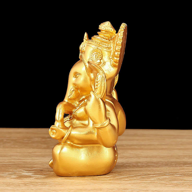 Estatua de elefante Ganesh Ganpati con Buddha Stones , transformación, decoración de resina para el hogar - image 4