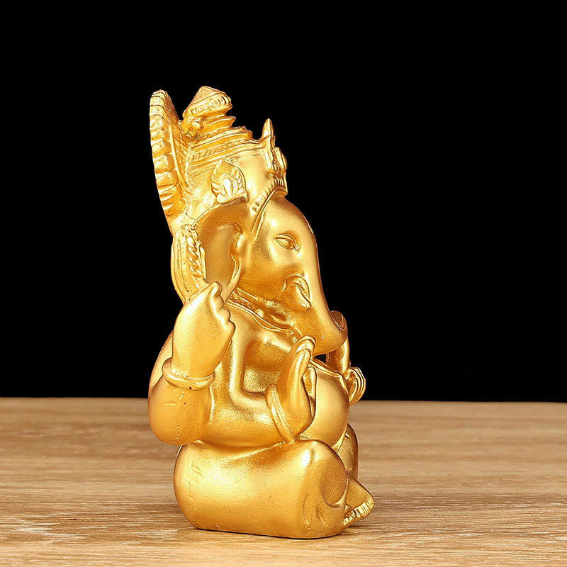Estatua de elefante Ganesh Ganpati con Buddha Stones , transformación, decoración de resina para el hogar - image 3