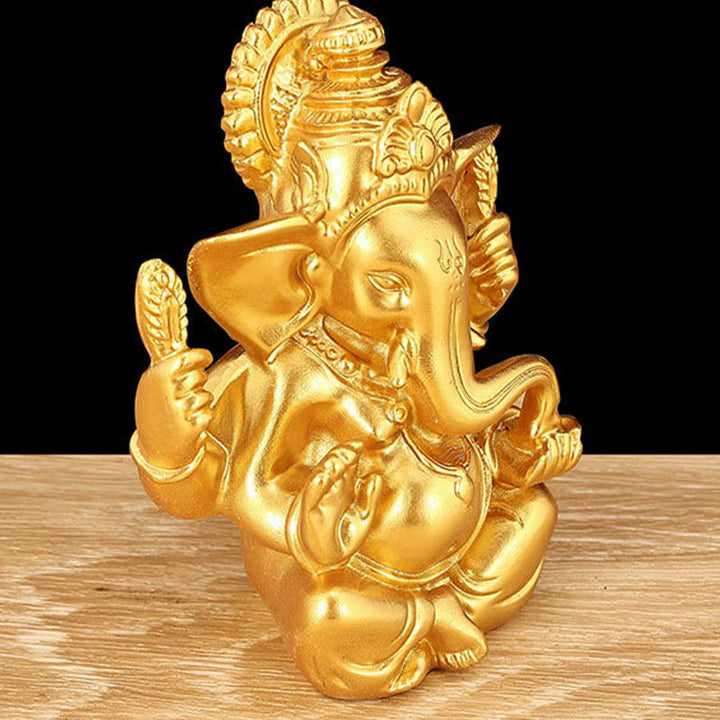 Estatua de elefante Ganesh Ganpati con Buddha Stones , transformación, decoración de resina para el hogar - image 7