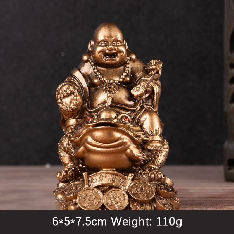 Estatua de resina con forma de rana y sapo que atrae la riqueza y monedas de cobre para decoración del hogar - Buda de bronce - Pequeño 6*5*7,5 cm - image 10