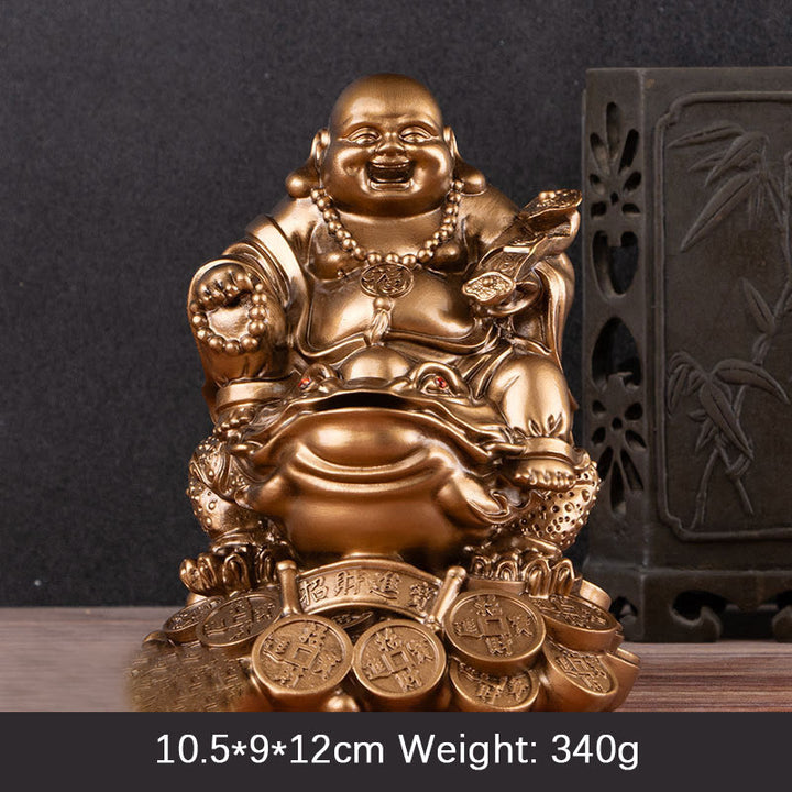 Estatua de resina con forma de rana y sapo que atrae la riqueza y monedas de cobre para decoración del hogar - Buda de bronce - Grande 10,5*9*12 cm - image 13