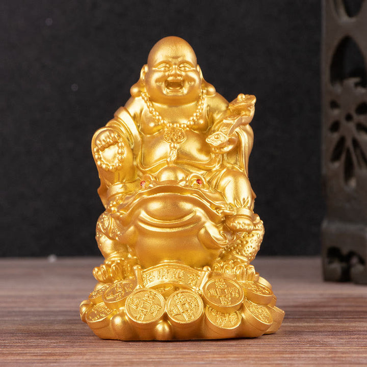 Estatua de resina con forma de rana y sapo que atrae la riqueza y monedas de cobre para decoración del hogar - image 0
