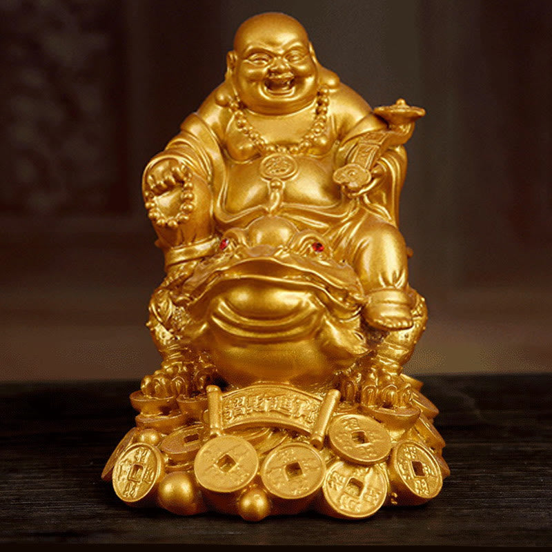 Estatua de resina con forma de rana y sapo que atrae la riqueza y monedas de cobre para decoración del hogar - image 4