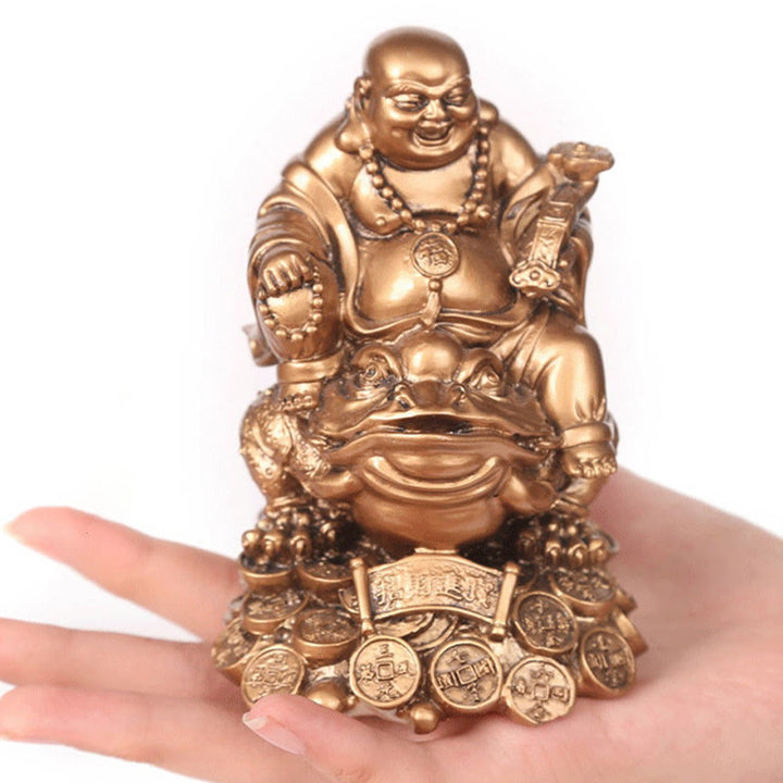 Estatua de resina con forma de rana y sapo que atrae la riqueza y monedas de cobre para decoración del hogar - image 17