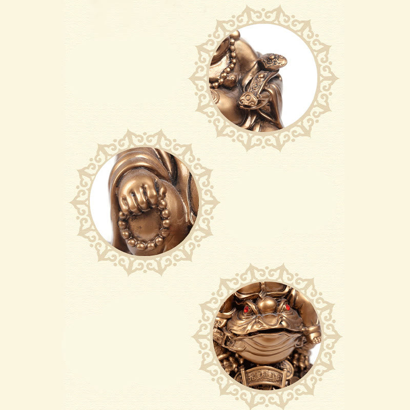 Estatua de resina con forma de rana y sapo que atrae la riqueza y monedas de cobre para decoración del hogar - image 20