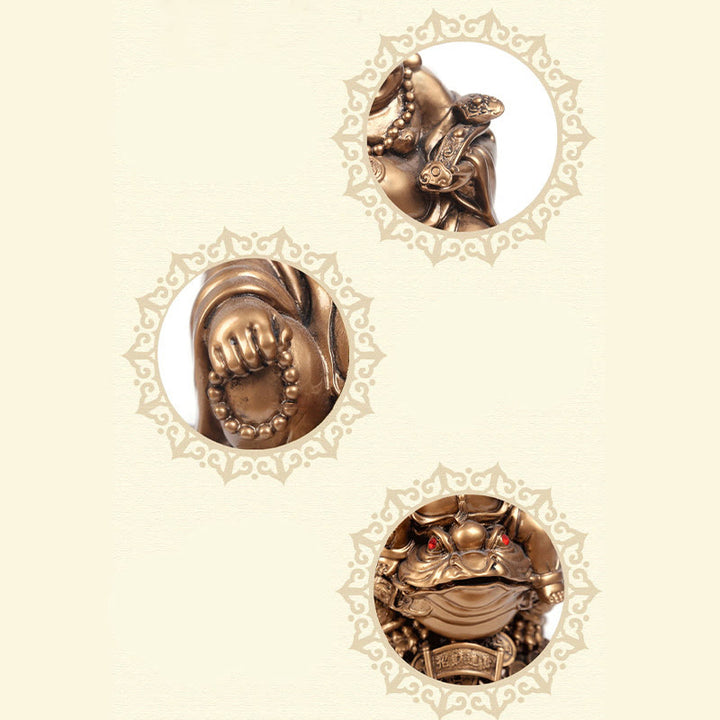 Estatua de resina con forma de rana y sapo que atrae la riqueza y monedas de cobre para decoración del hogar - image 20