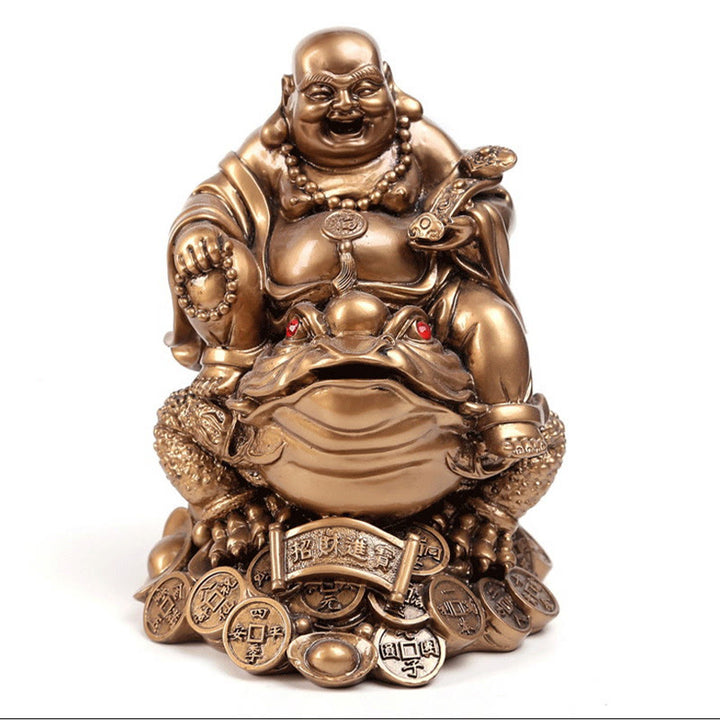 Estatua de resina con forma de rana y sapo que atrae la riqueza y monedas de cobre para decoración del hogar - image 18