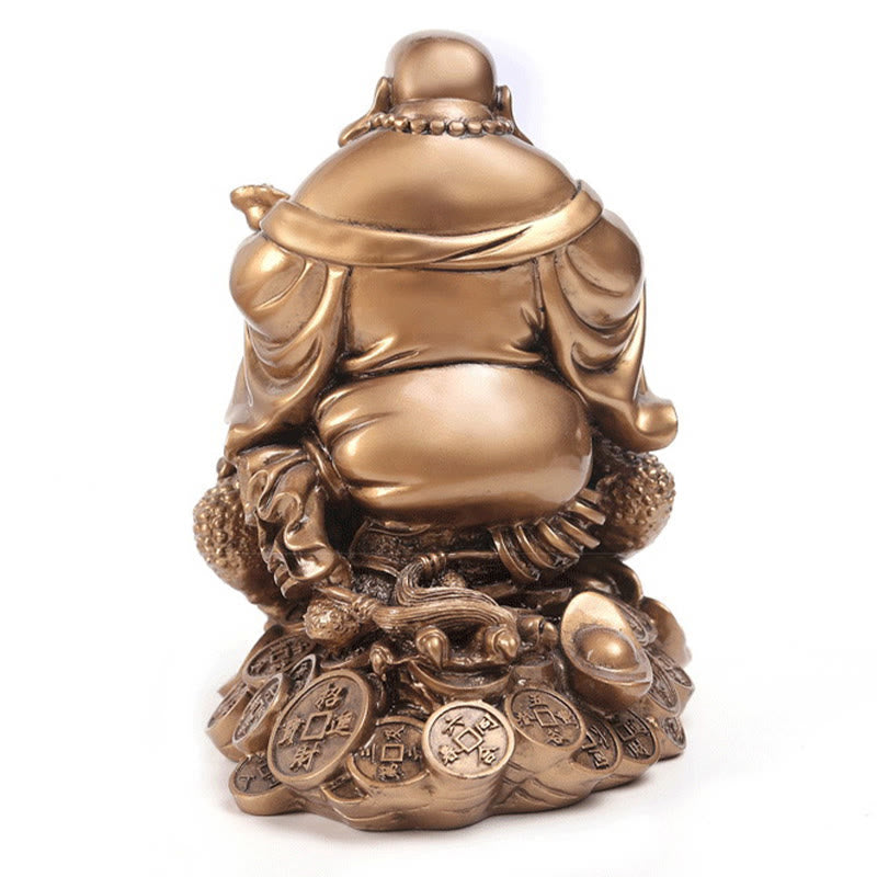 Estatua de resina con forma de rana y sapo que atrae la riqueza y monedas de cobre para decoración del hogar - image 15