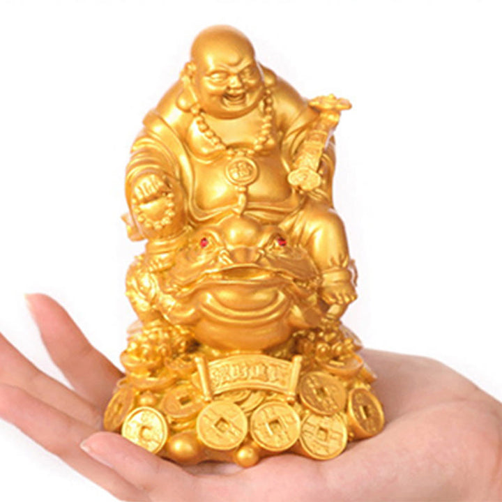 Estatua de resina con forma de rana y sapo que atrae la riqueza y monedas de cobre para decoración del hogar - image 9