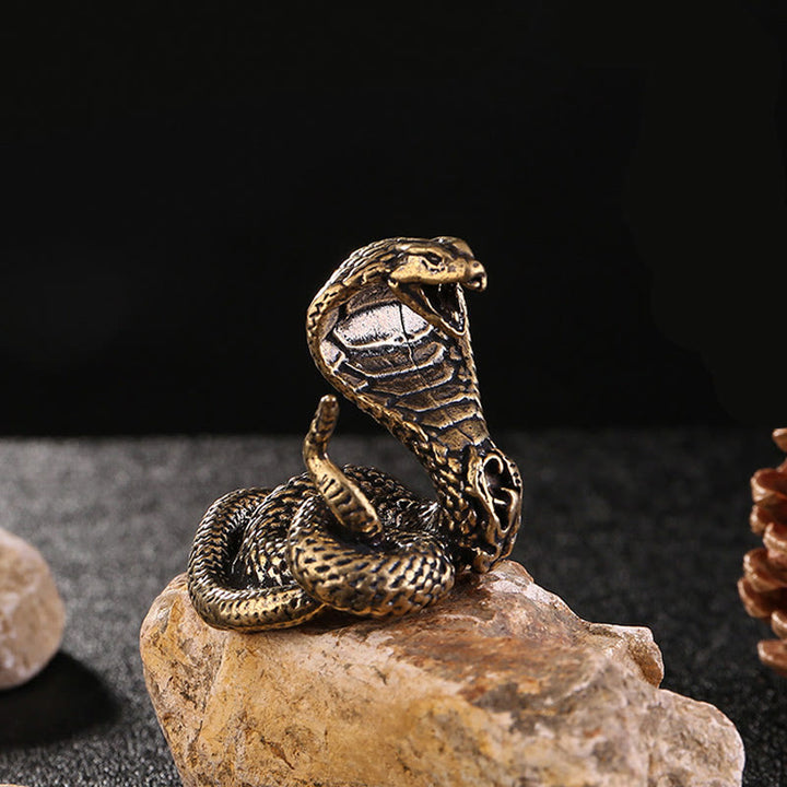Mini Buddha Stones pequeña del año de la serpiente, cobra, latón y cobre, decoración del hogar