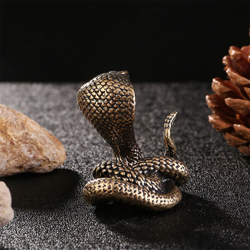 Mini Buddha Stones pequeña del año de la serpiente, cobra, latón y cobre, decoración del hogar
