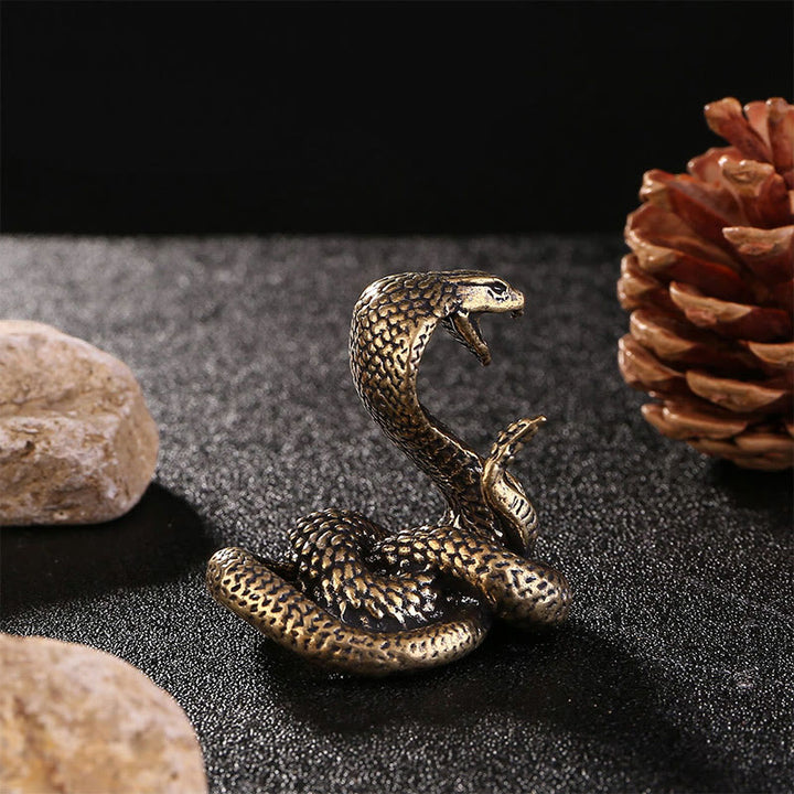 Mini Buddha Stones pequeña del año de la serpiente, cobra, latón y cobre, decoración del hogar