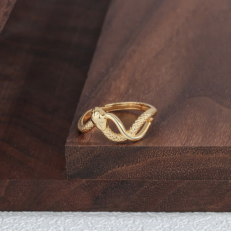 Anillo ajustable con forma de almeja del año de la serpiente en plata de ley 925 con Buddha Stones - Oro ajustable (diámetro interior 11 mm-19 mm) - image 7