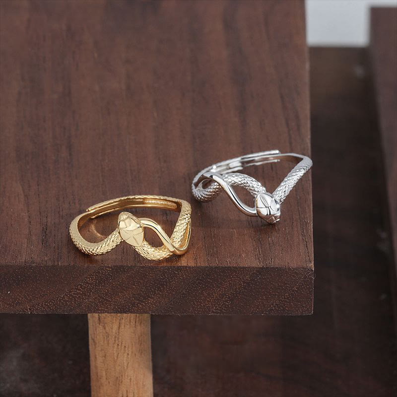 Anillo ajustable con forma de almeja del año de la serpiente en plata de ley 925 con Buddha Stones - image 4