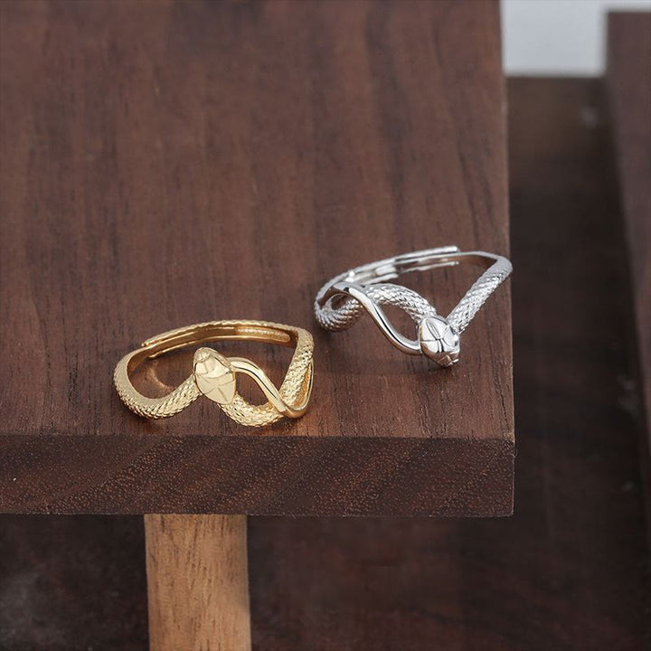 Anillo ajustable con forma de almeja del año de la serpiente en plata de ley 925 con Buddha Stones - image 4