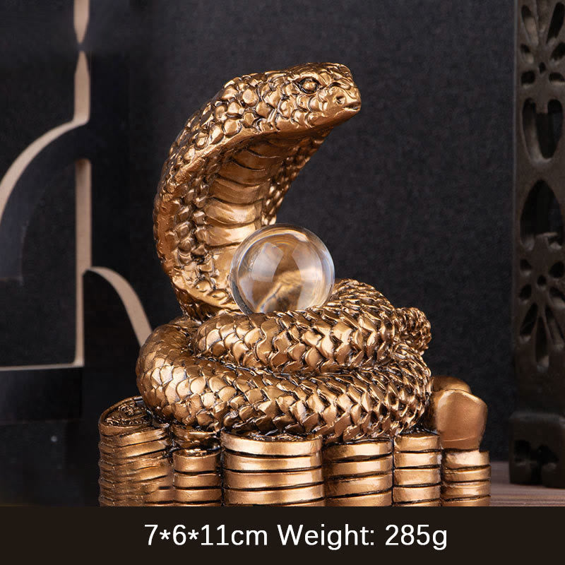 Lingotes de Buddha Stones , monedas de cobre, bolas de riqueza, estatuas de resina, decoración del hogar - Serpiente de lingote de bronce grande 8*5,5*9,2 cm - image 5