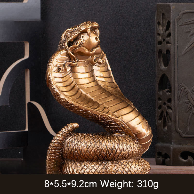 Lingotes de Buddha Stones , monedas de cobre, bolas de riqueza, estatuas de resina, decoración del hogar - Serpiente de bronce 7*6*11cm - image 10