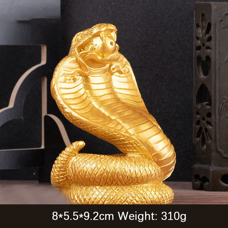 Lingotes de Buddha Stones , monedas de cobre, bolas de riqueza, estatuas de resina, decoración del hogar - Serpiente dorada 7*6*11cm - image 7