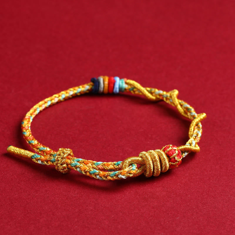 Pulsera trenzada de protección del año de la serpiente con hilo rojo y Buddha Stones