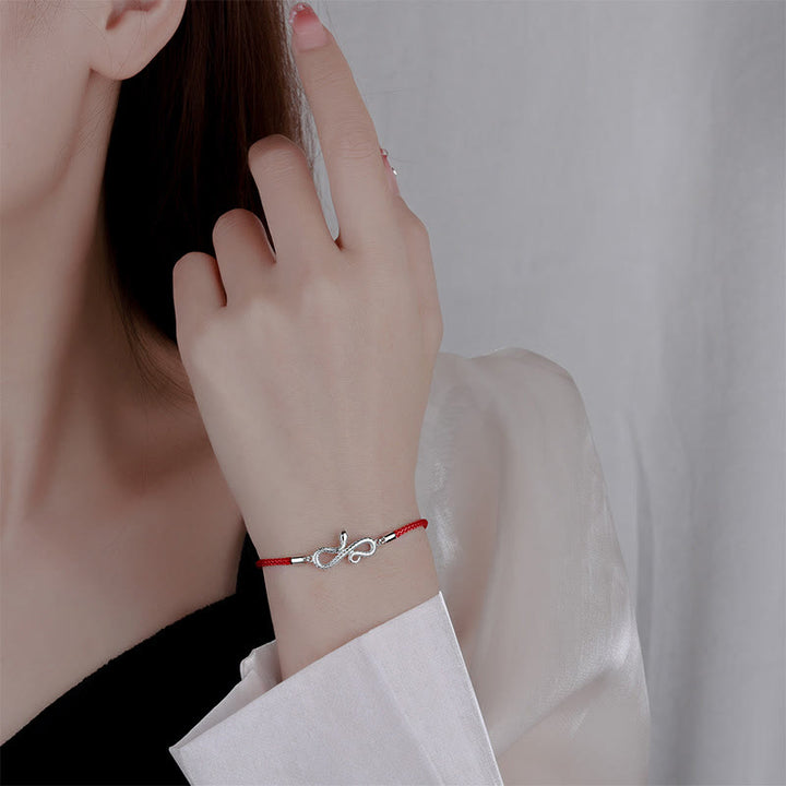 Pulsera trenzada de protección con hilo rojo del año de la serpiente en plata de ley 999 con Buddha Stones