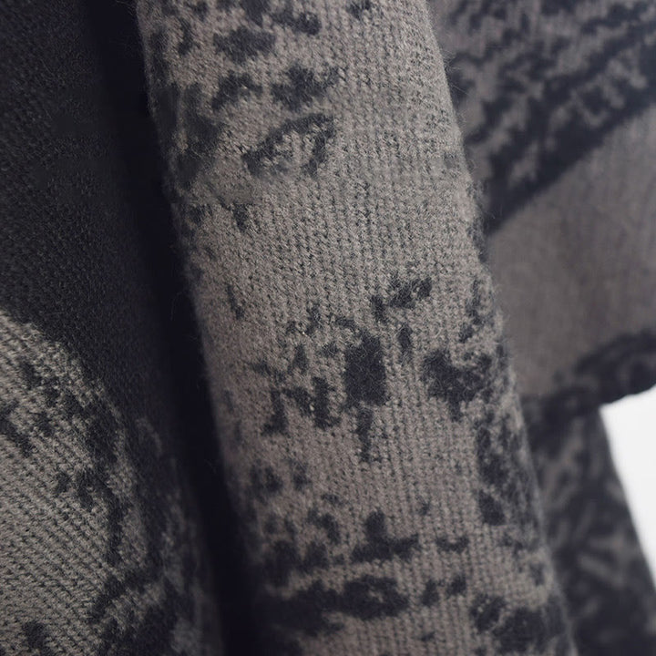 Buddha Stones cálida de otoño e invierno con diseño de ciervo sika, color negro y gris, de doble cara, con diseño de animales del bosque - image 17