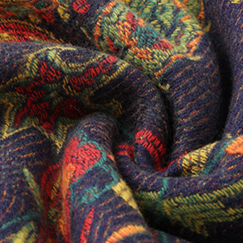 Chal de borlas con flores de peonía y anacardo tibetano , Buddha Stones , para otoño e invierno, bufanda acogedora - image 7