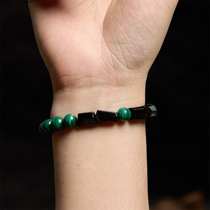 Pulsera de pureza con turmalina negra y malaquita de Buddha Stones