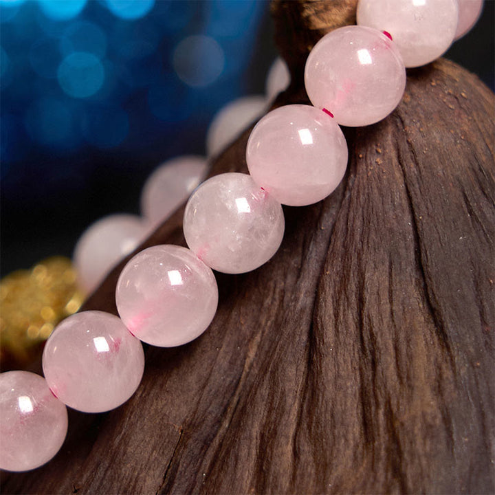 Pulsera de flores de citrino y cristal rosa con Buddha Stones - image 3