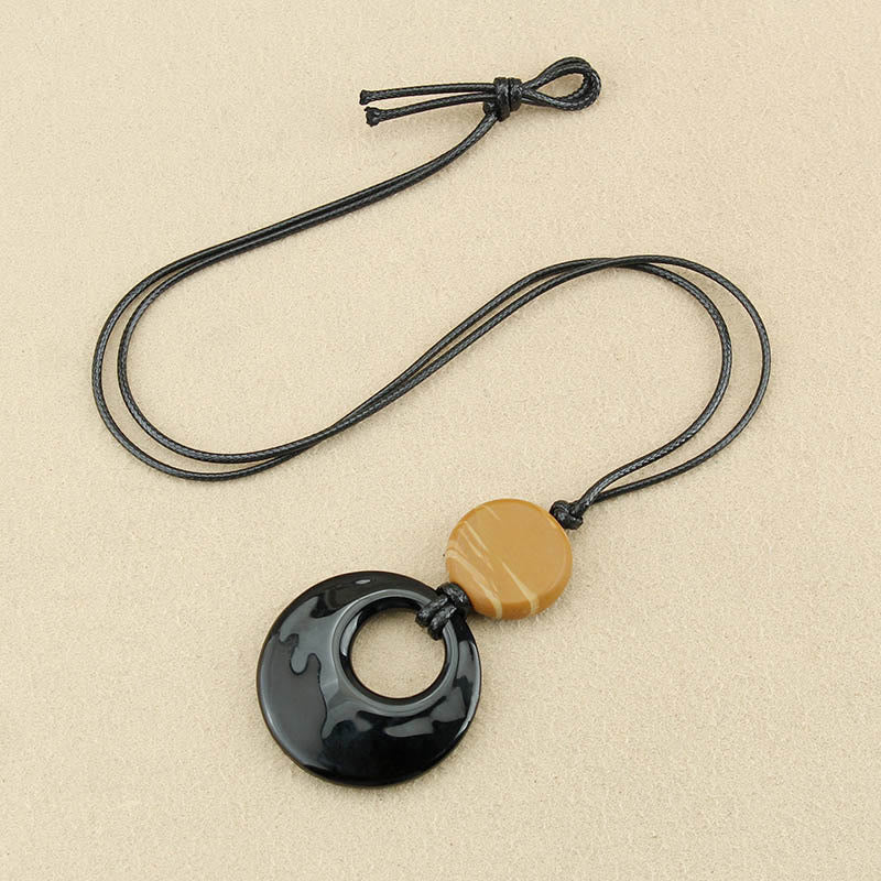 Collar con colgante de cobre con imagen de piedra de Liuli y obsidiana negra de Buddha Stones