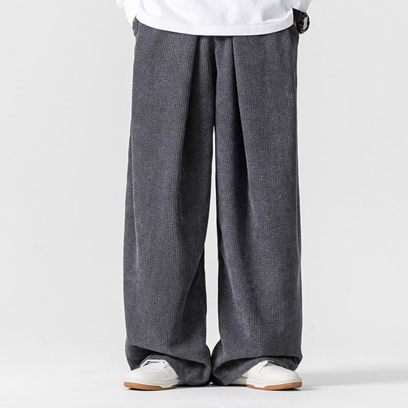 Pantalones de pana de pierna ancha para hombre con bolsillos, color liso y estampado de Buddha Stones. - image 1
