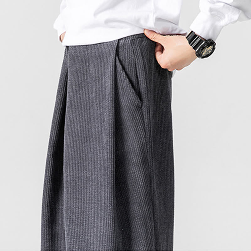 Pantalones anchos de pana de algodón de color liso para hombre con bolsillos y Buddha Stones - image 11